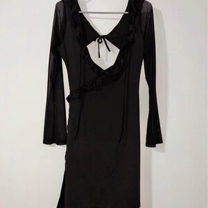 Elegant Black Ruffle Dress